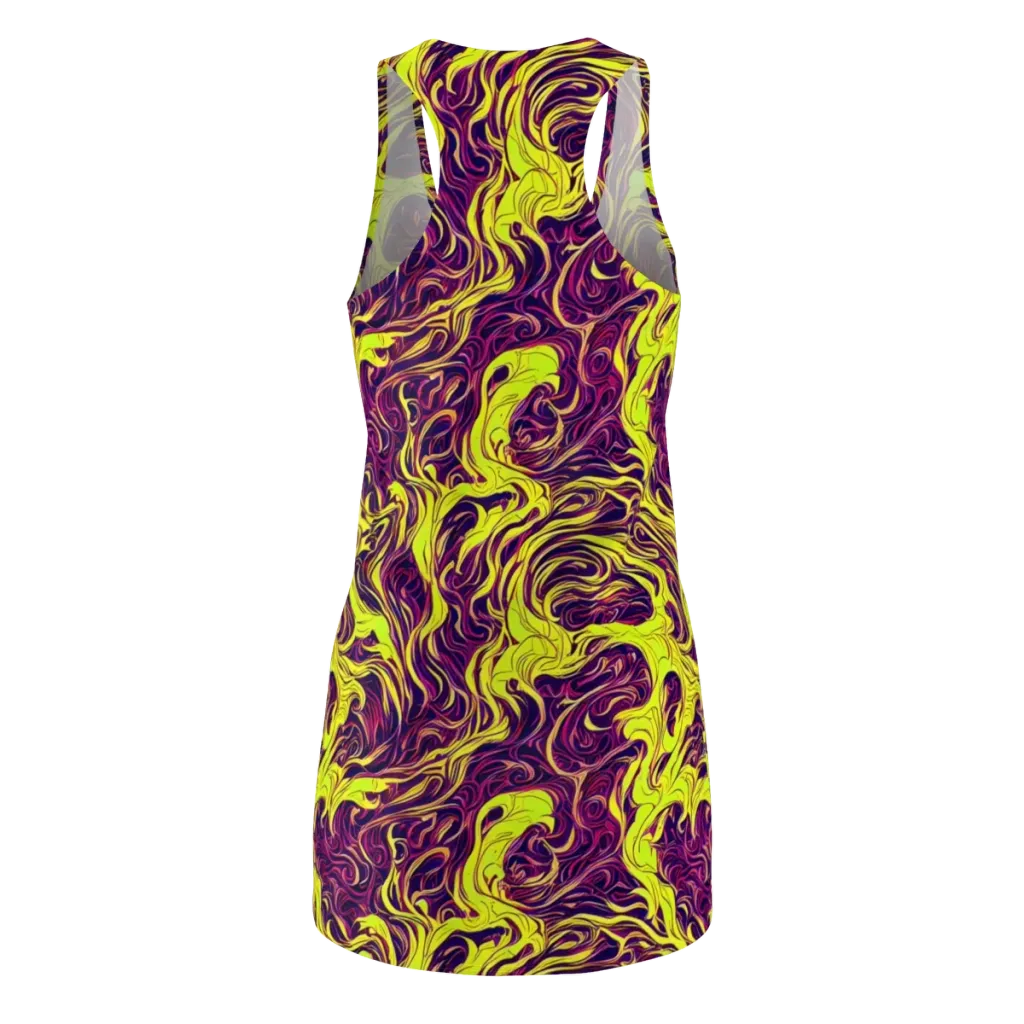 Fluoro Labyrinth on Racerback Dress — Back