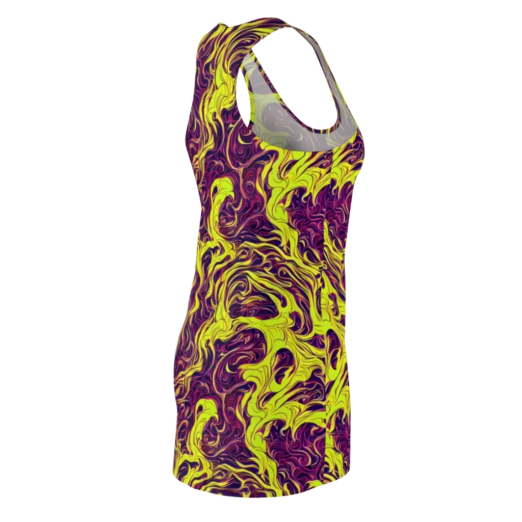 Fluoro Labyrinth on Racerback Dress — Back Side