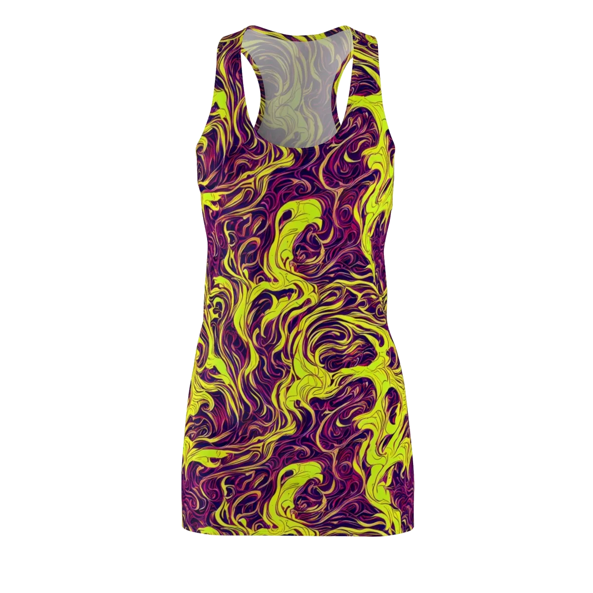 Fluoro Labyrinth on Racerback Dress — Front