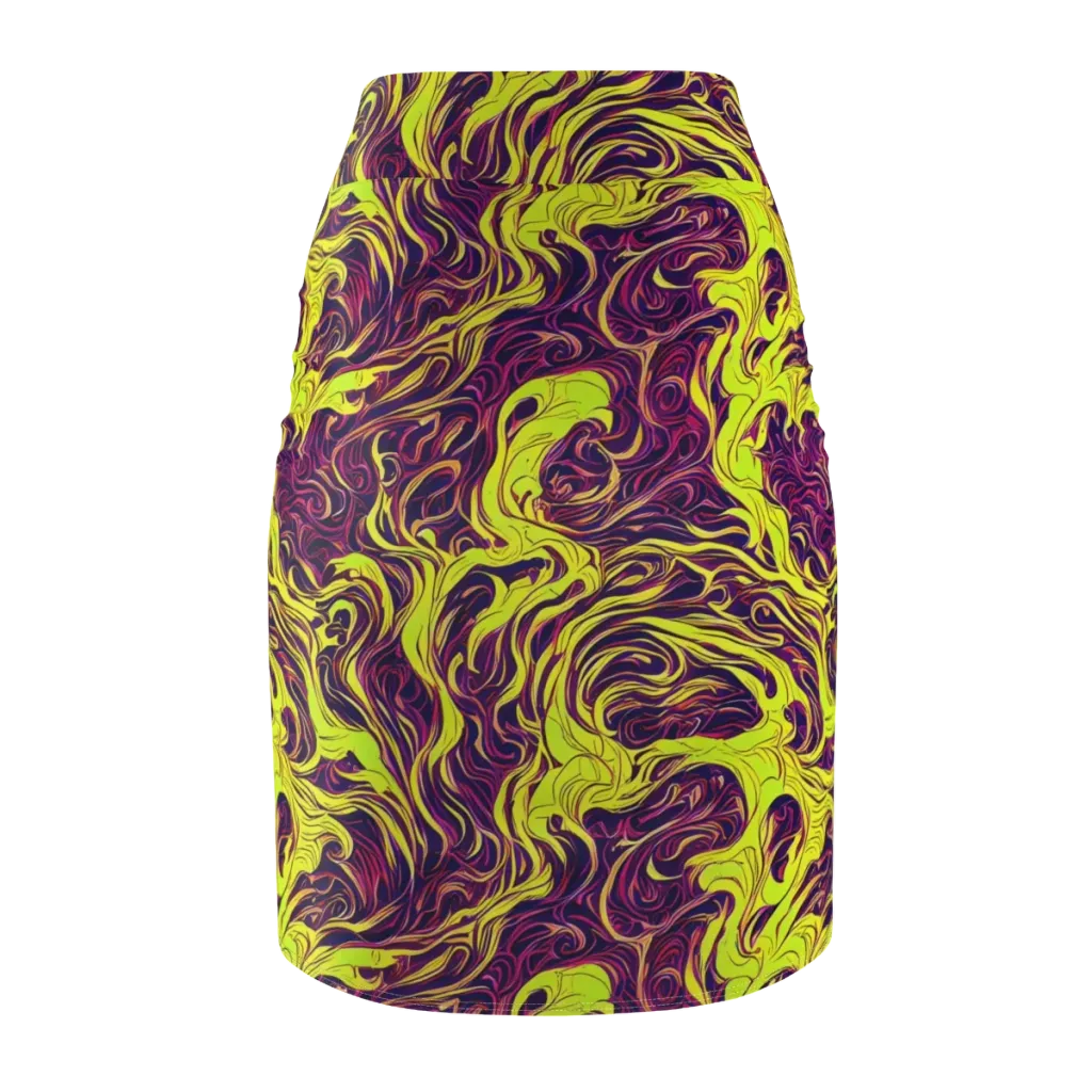 Fluoro Labyrinth on Pencil Skirt — Back