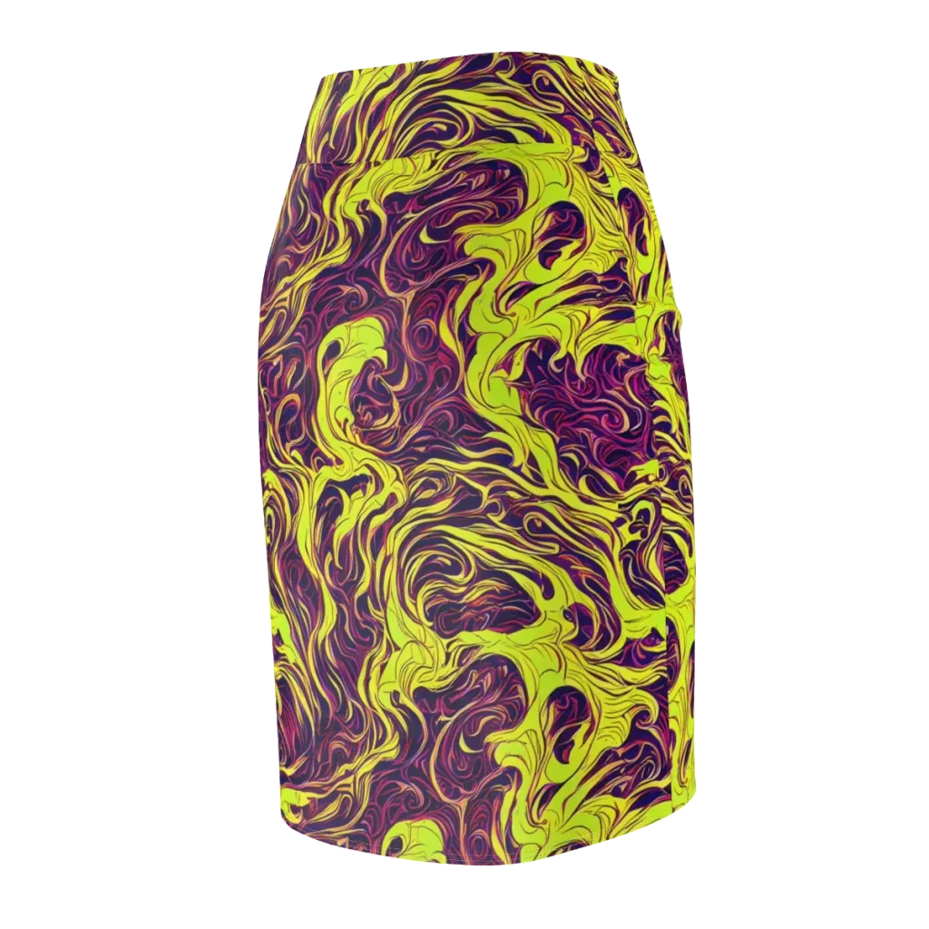 Fluoro Labyrinth on Pencil Skirt — Back Side