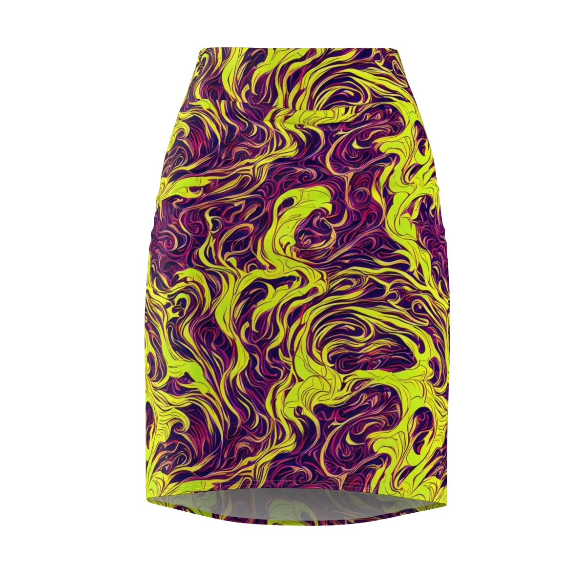 Fluoro Labyrinth on Pencil Skirt — Front