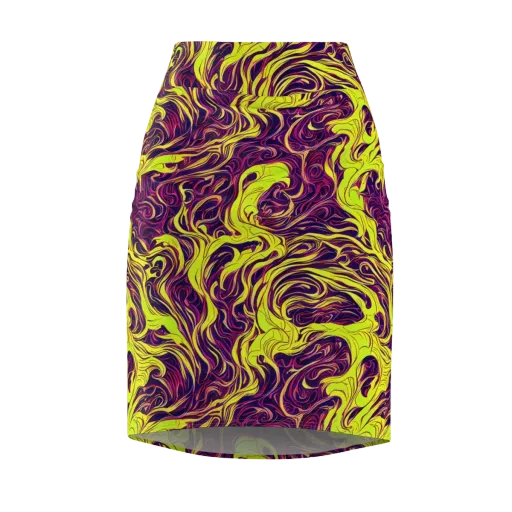 Fluoro Labyrinth on a Pencil Skirt