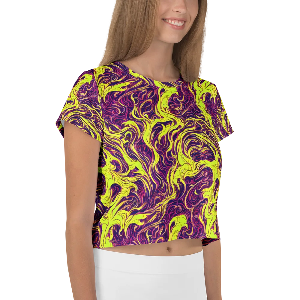 Fluoro Labyrinth on Crop Tee — Right