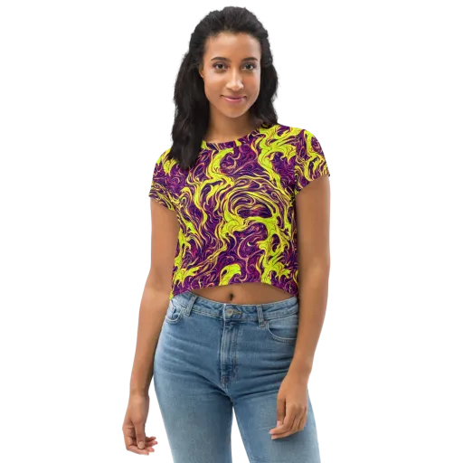Fluoro Labyrinth on a Crop Tee