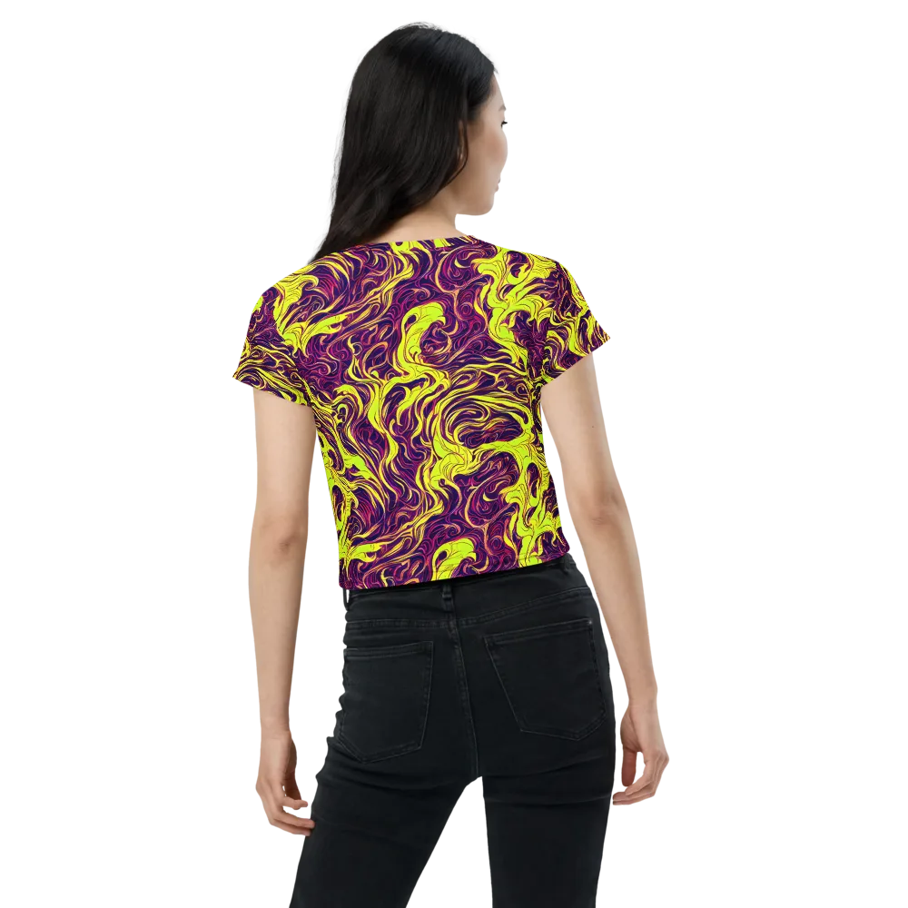 Fluoro Labyrinth on Crop Tee — Back