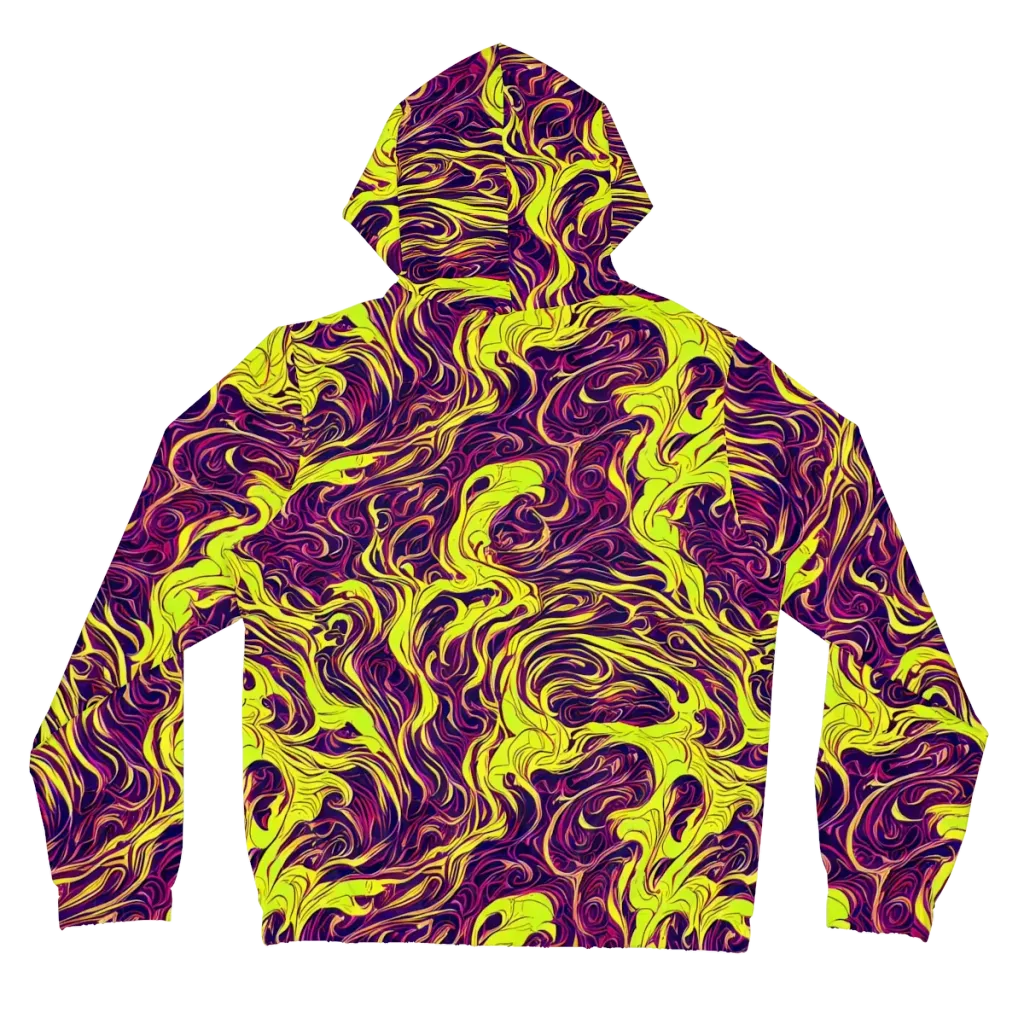 Fluoro Labyrinth on Women's Full-Zip Hoodie — Back
