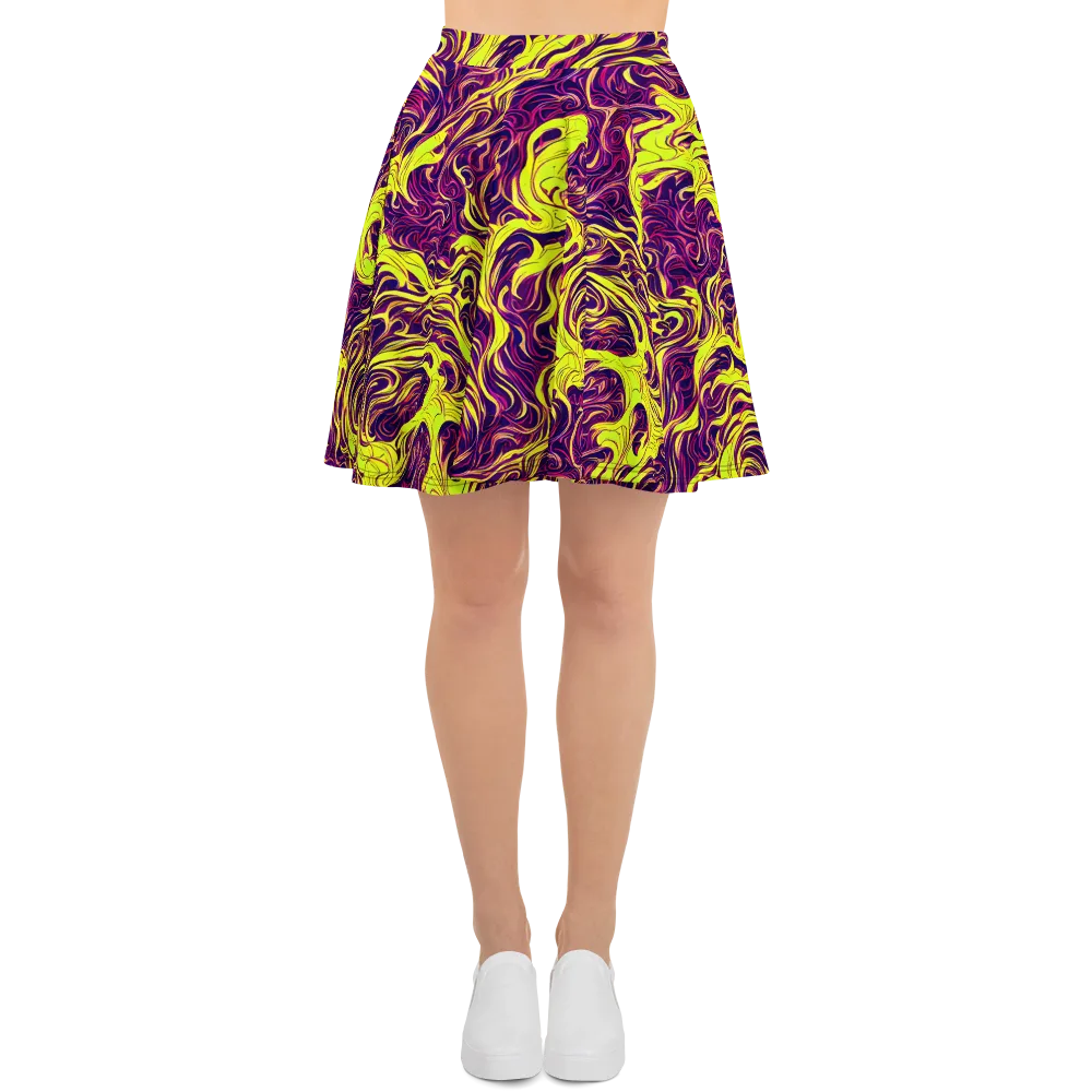 Fluoro Labyrinth on Skater Skirt — Front