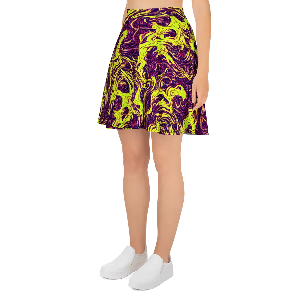 Fluoro Labyrinth on Skater Skirt — Left