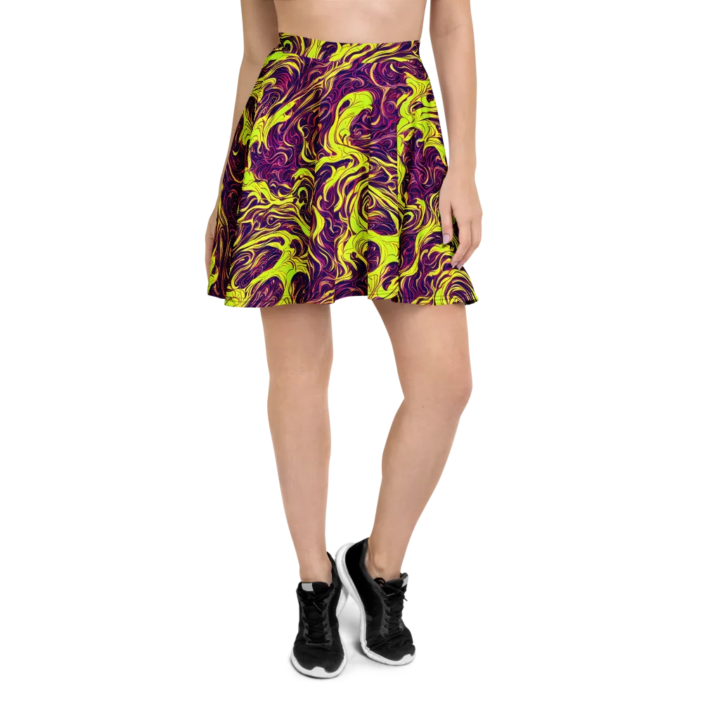 Fluoro Labyrinth on Skater Skirt — Front