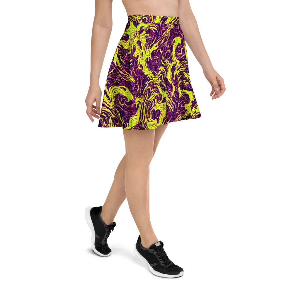 Fluoro Labyrinth on Skater Skirt — Right