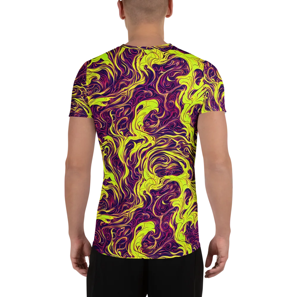 Fluoro Labyrinth on Men's Athletic T-Shirt — Back