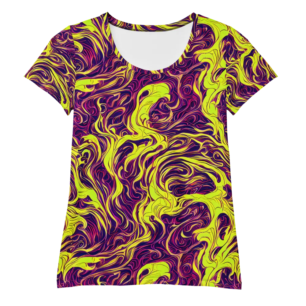 Fluoro Labyrinth on Women's Athletic T-Shirt — Front