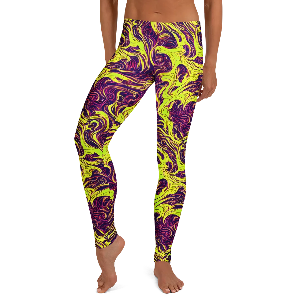 Fluoro Labyrinth on Leggings — Front