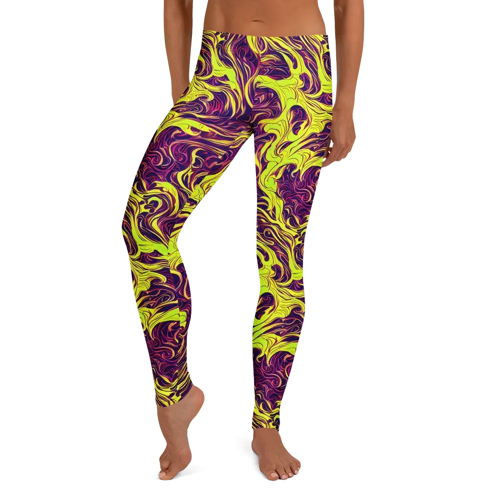 Fluoro Labyrinth on Leggings — Front