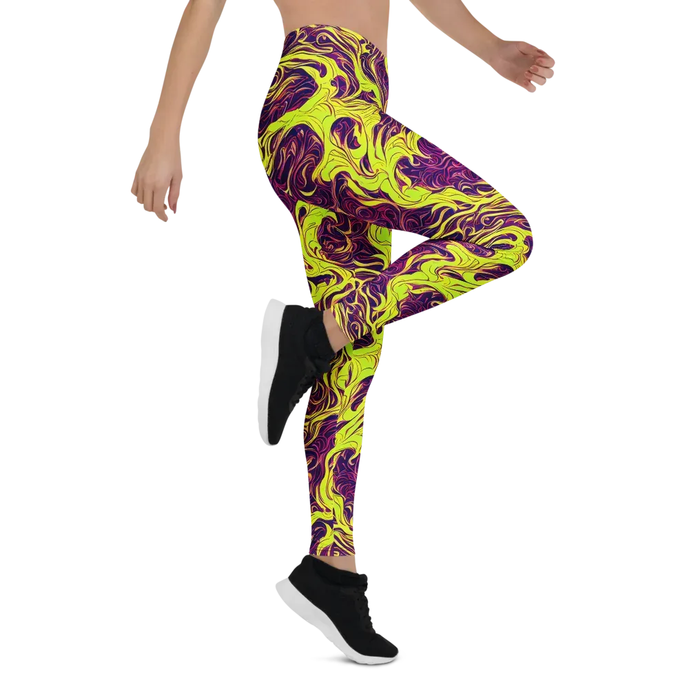 Fluoro Labyrinth on Leggings — Right