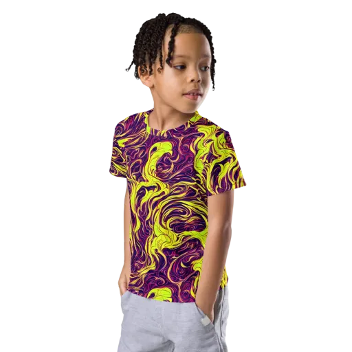 Fluoro Labyrinth on a Kids Crew Neck T-Shirt
