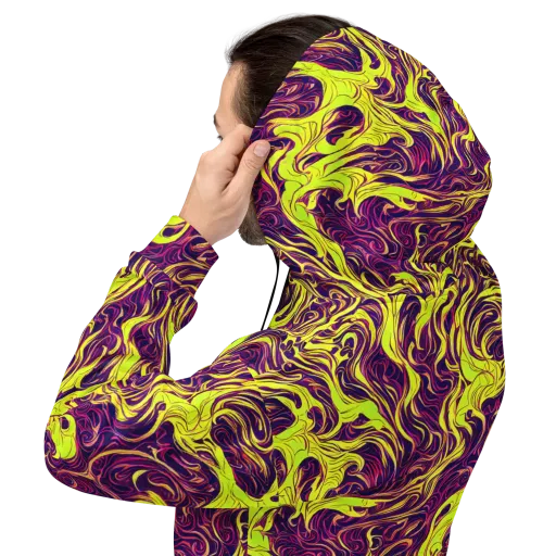 Fluoro Labyrinth on a Hoodie