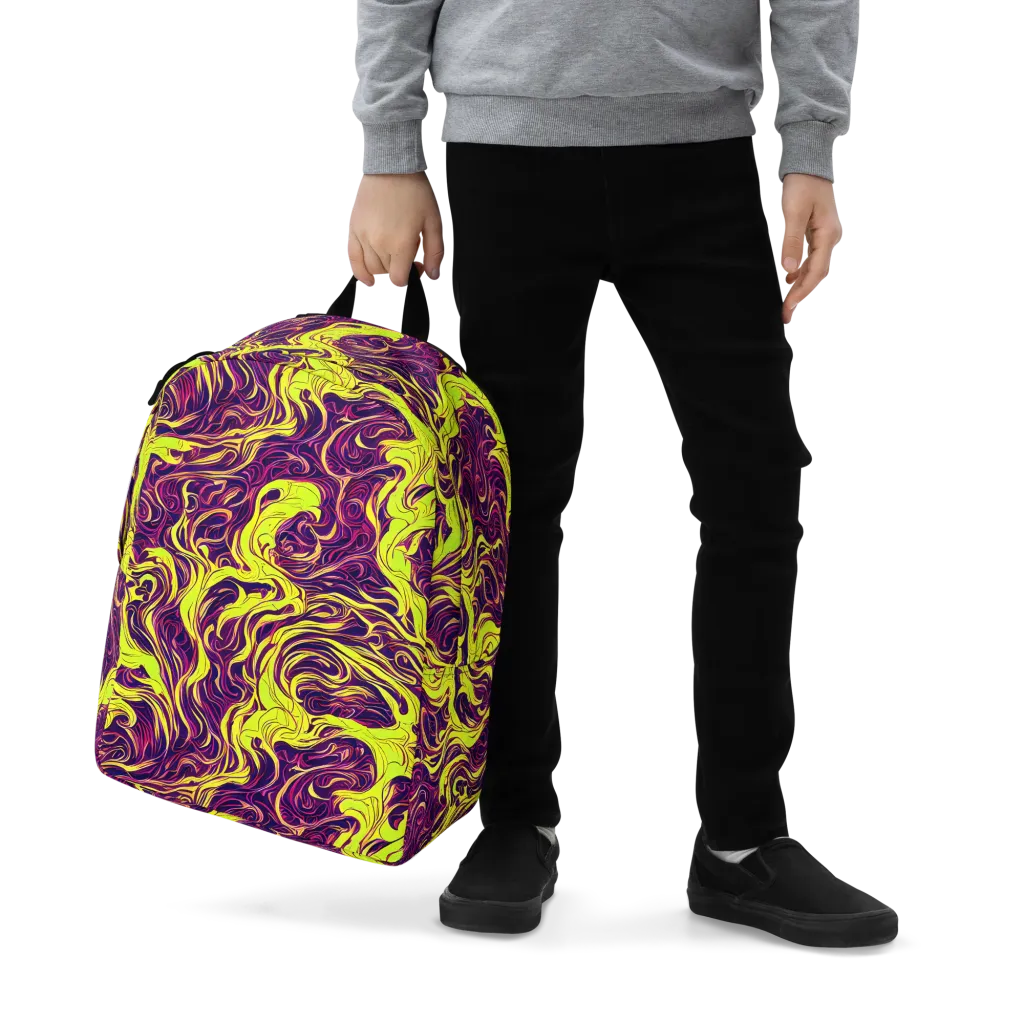 Fluoro Labyrinth on Minimalist Backpack — Zoomed-in