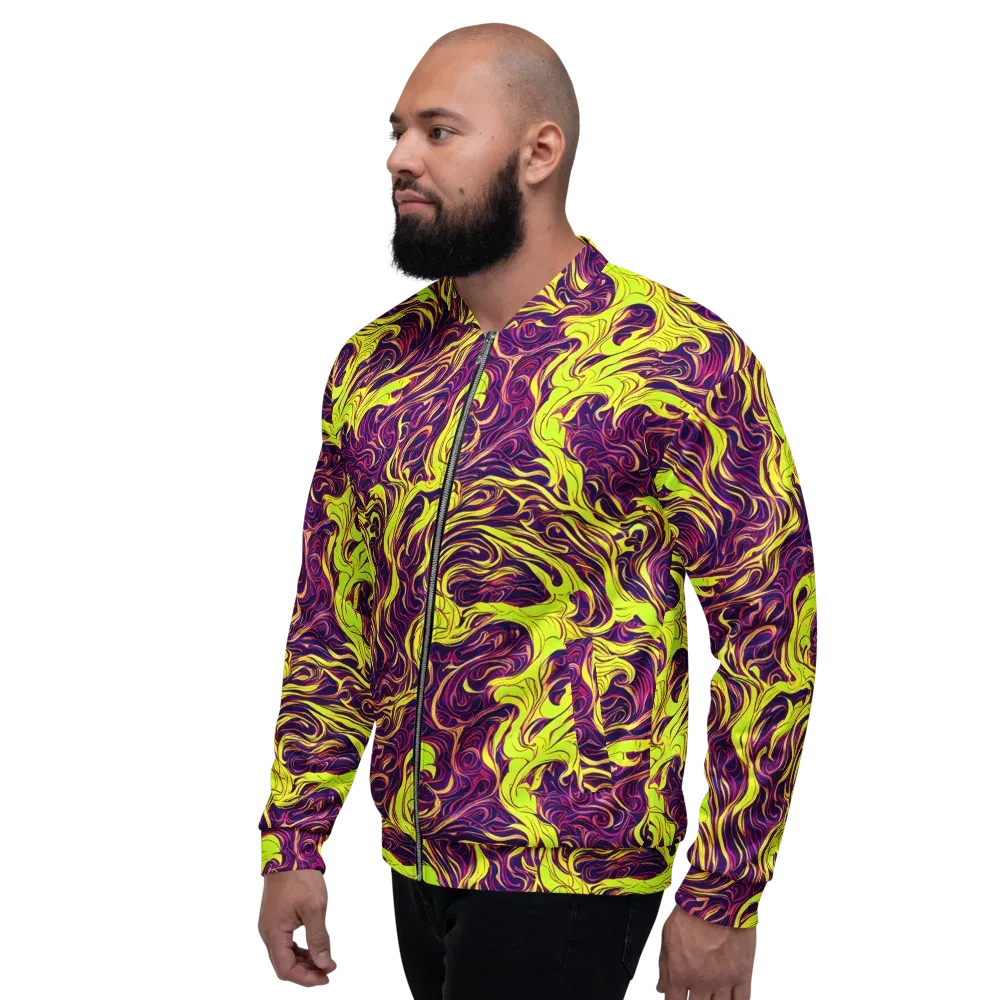 Fluoro Labyrinth on Bomber Jacket — Left