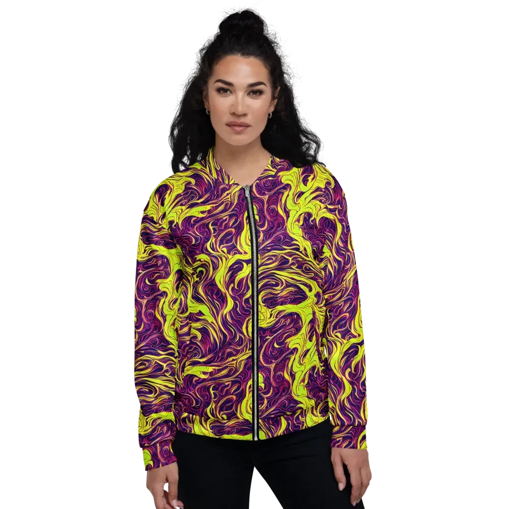 Fluoro Labyrinth on Bomber Jacket — Front