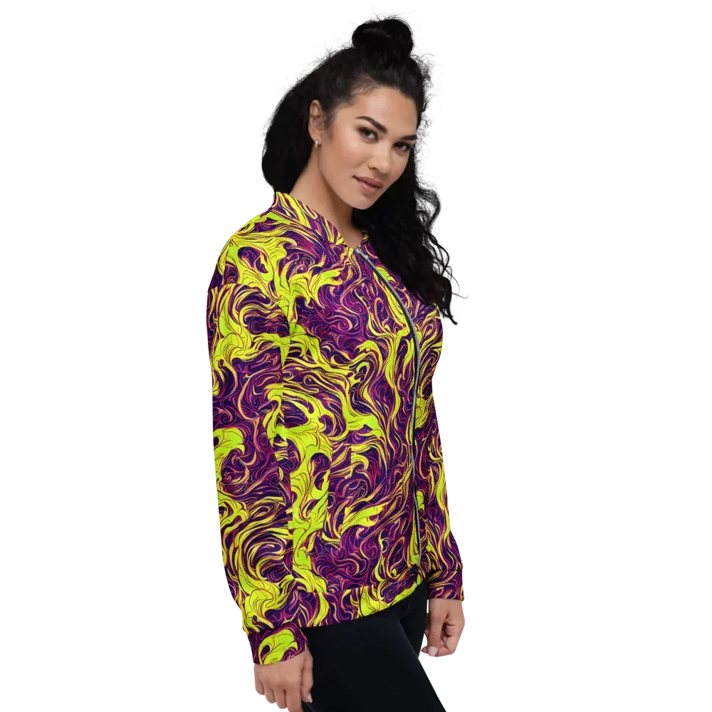 Fluoro Labyrinth on Bomber Jacket — Right