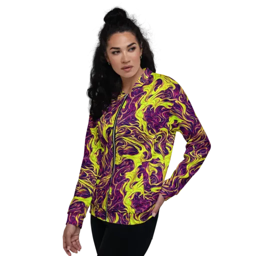 Fluoro Labyrinth on a Bomber Jacket