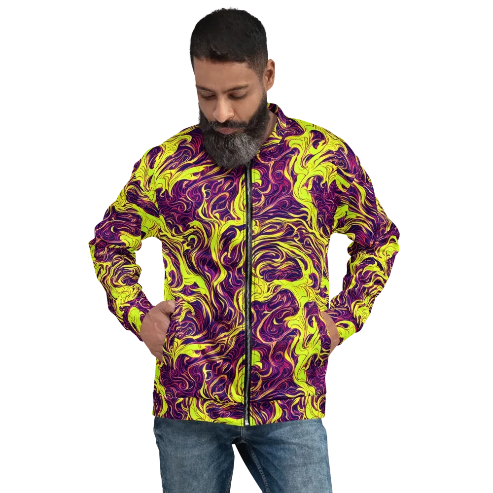 Fluoro Labyrinth on Bomber Jacket — Front