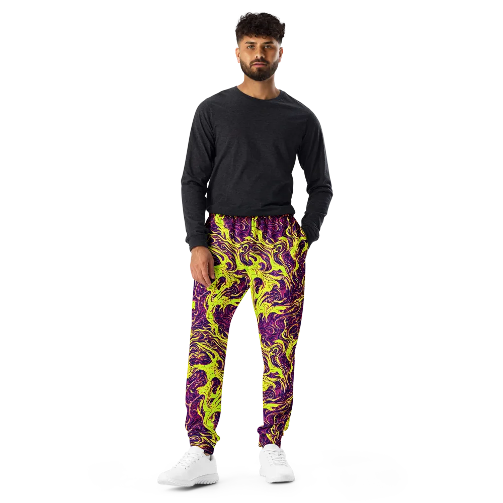 Fluoro Labyrinth on Men's Joggers — Front