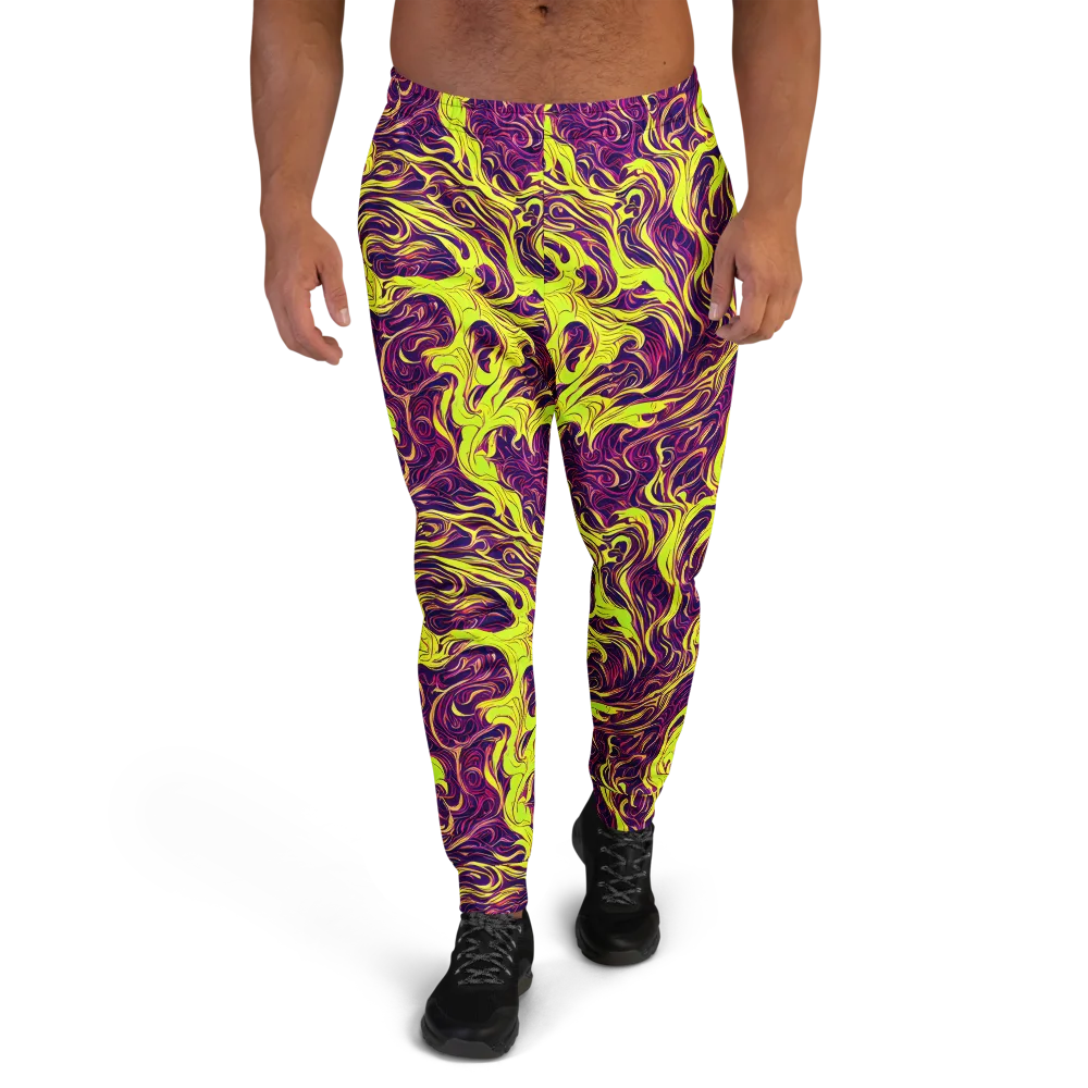 Fluoro Labyrinth on Men's Joggers — Front