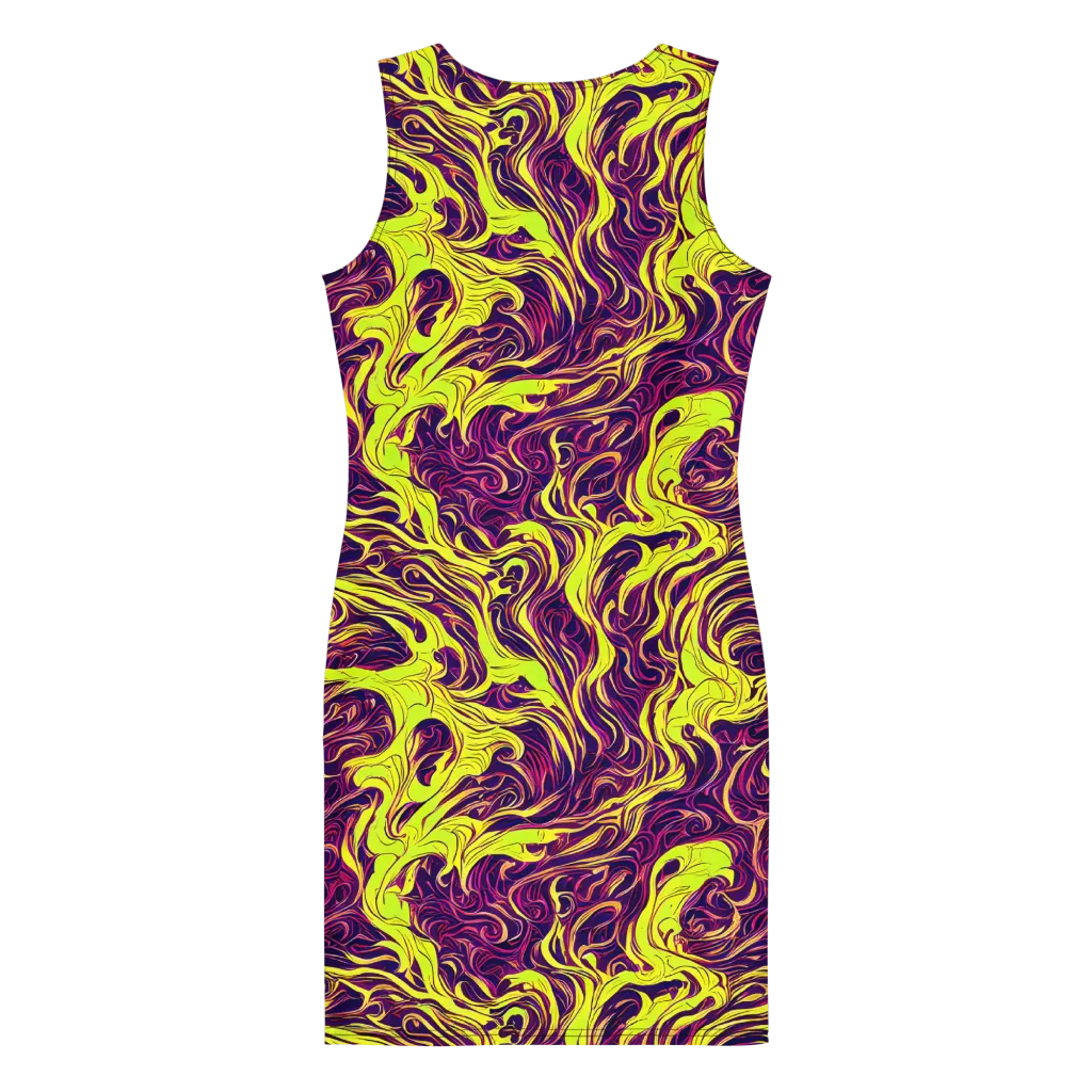 Fluoro Labyrinth on Bodycon Dress — Back