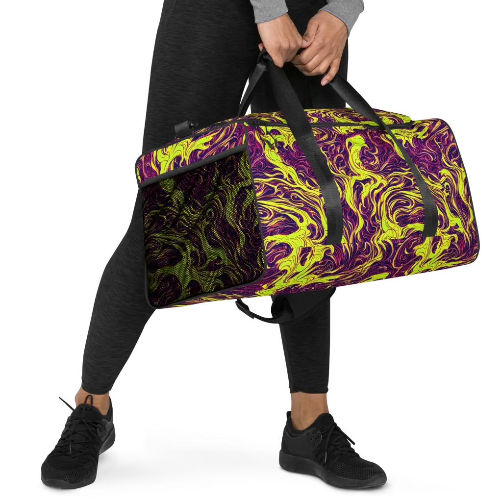 Fluoro Labyrinth on Duffle Bag — Right Front