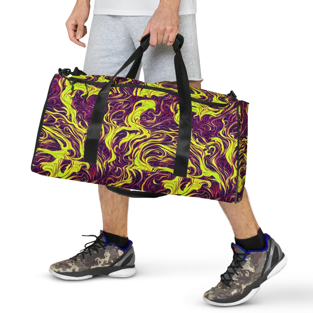 Fluoro Labyrinth on Duffle Bag — Front