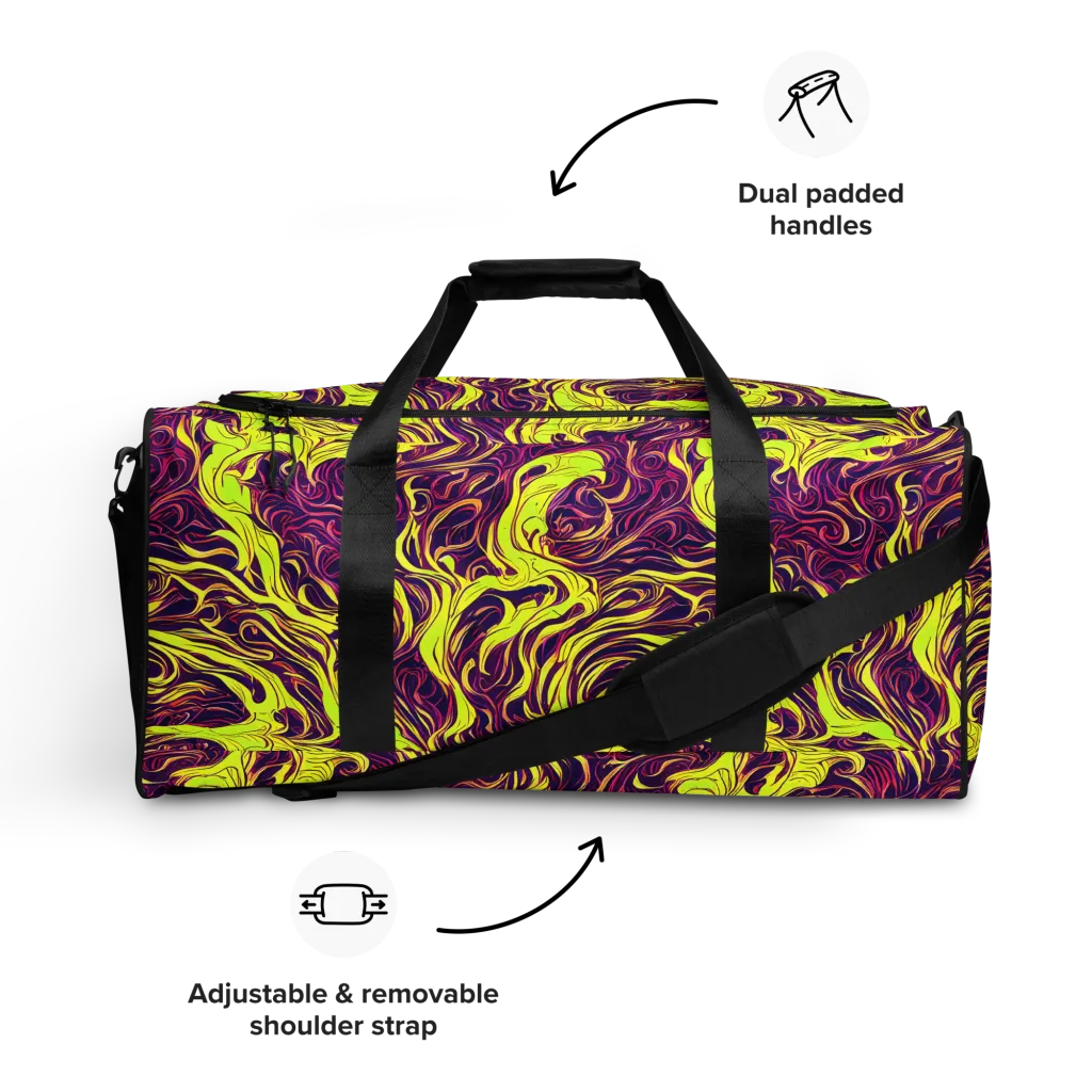 Fluoro Labyrinth on Duffle Bag — Front