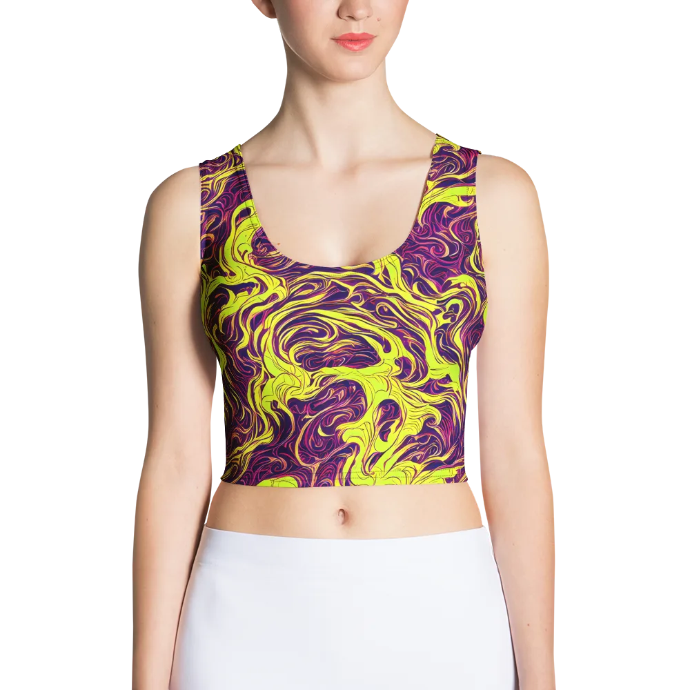 Fluoro Labyrinth on Crop Top — Front