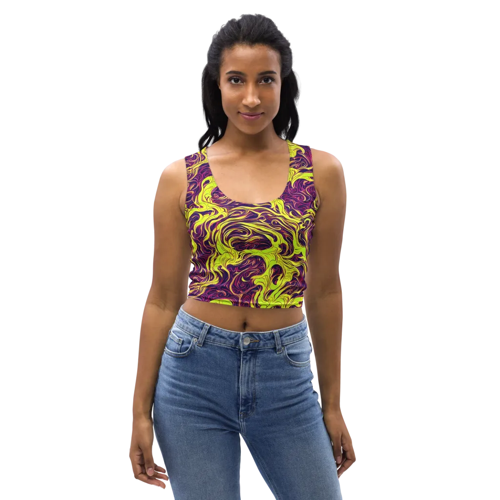 Fluoro Labyrinth on Crop Top — Front