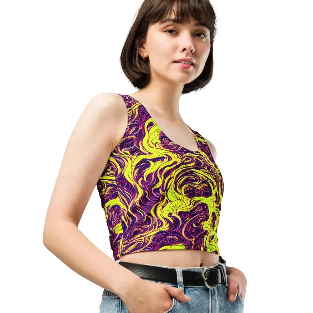 Fluoro Labyrinth on Crop Top — Right Front