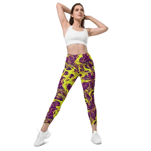 Fluoro Labyrinth on a Leggings with Pockets