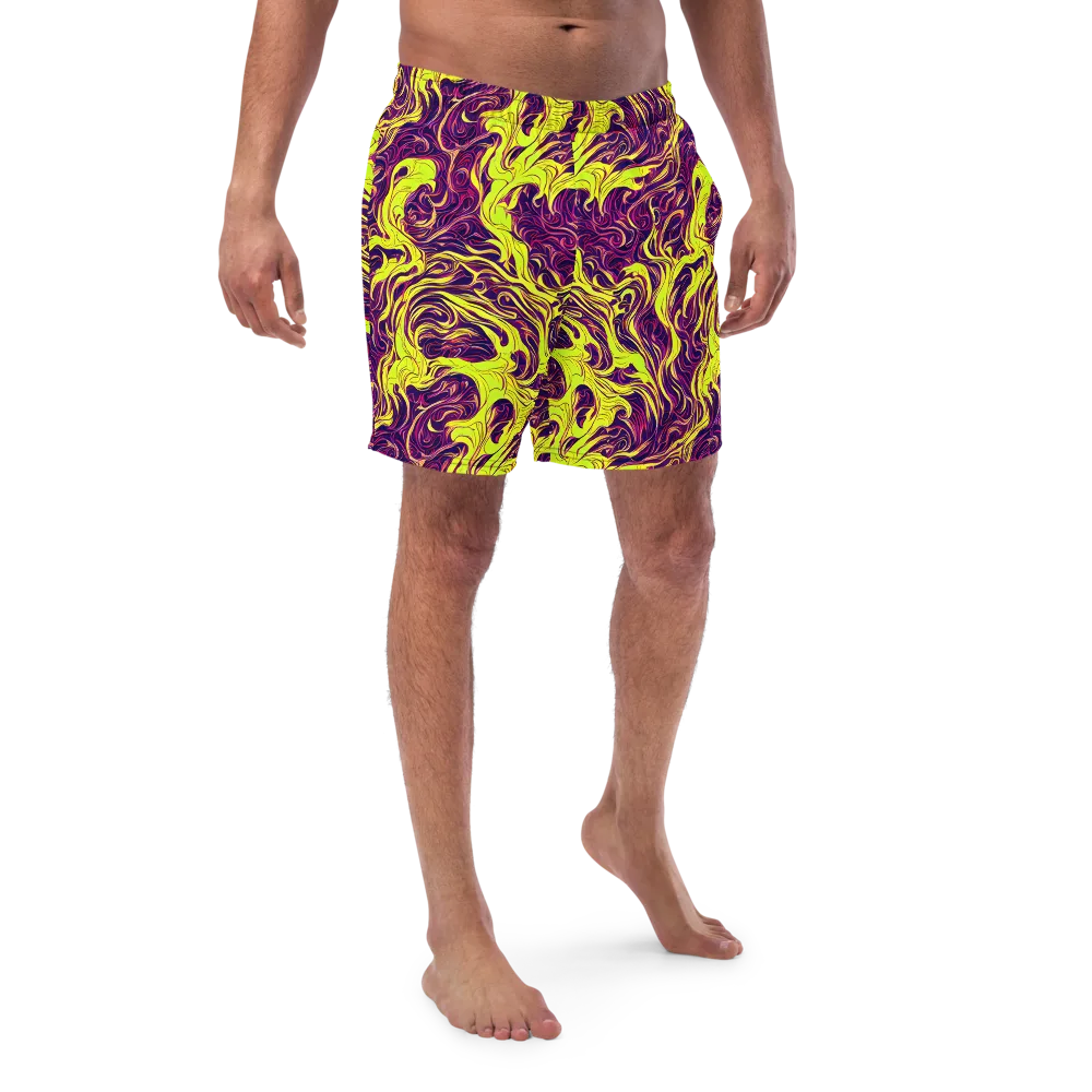 Fluoro Labyrinth on Swim Trunks — Front