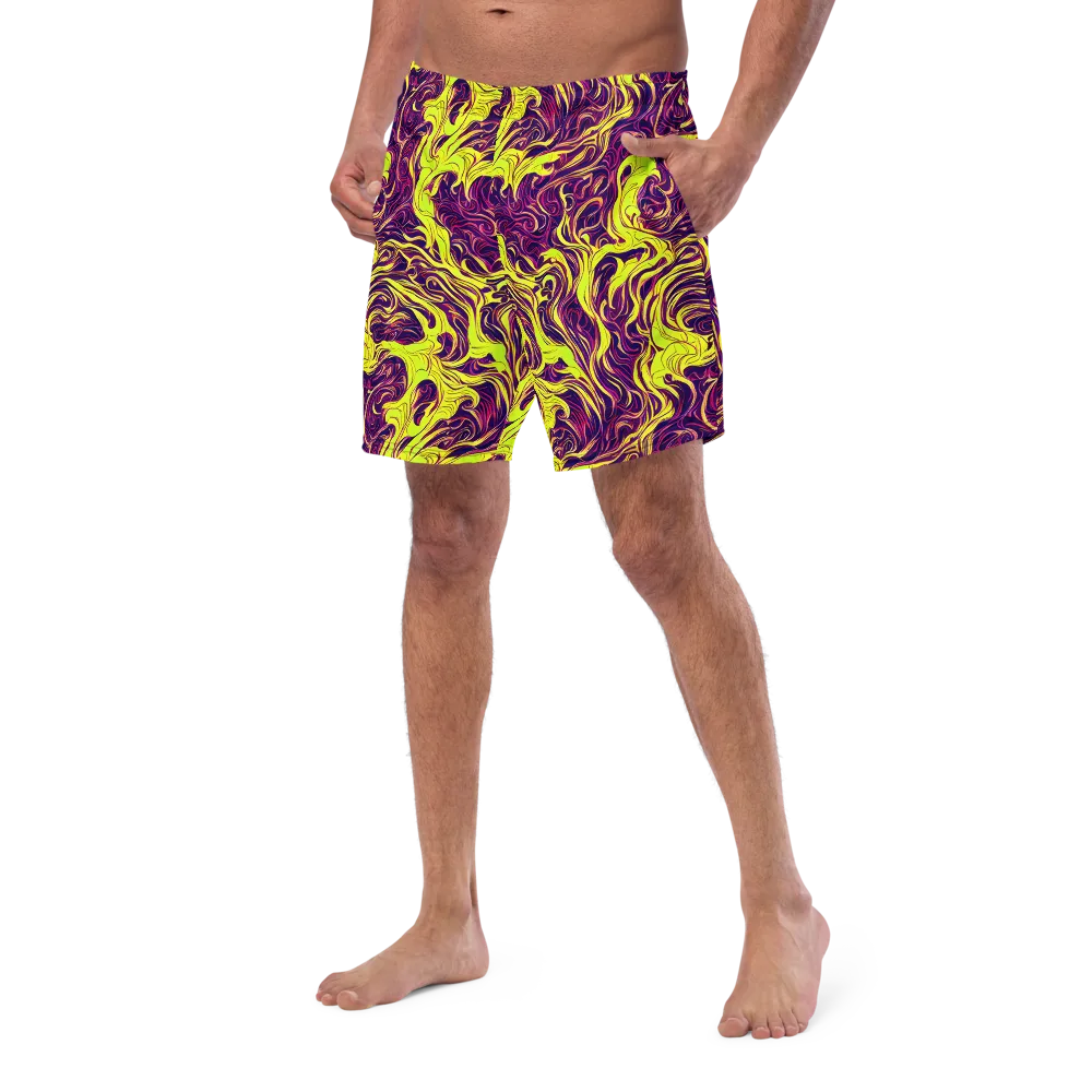 Fluoro Labyrinth on Swim Trunks — Left Front