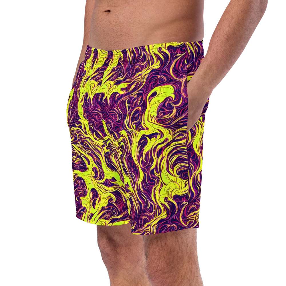 Fluoro Labyrinth on Swim Trunks — Left Front