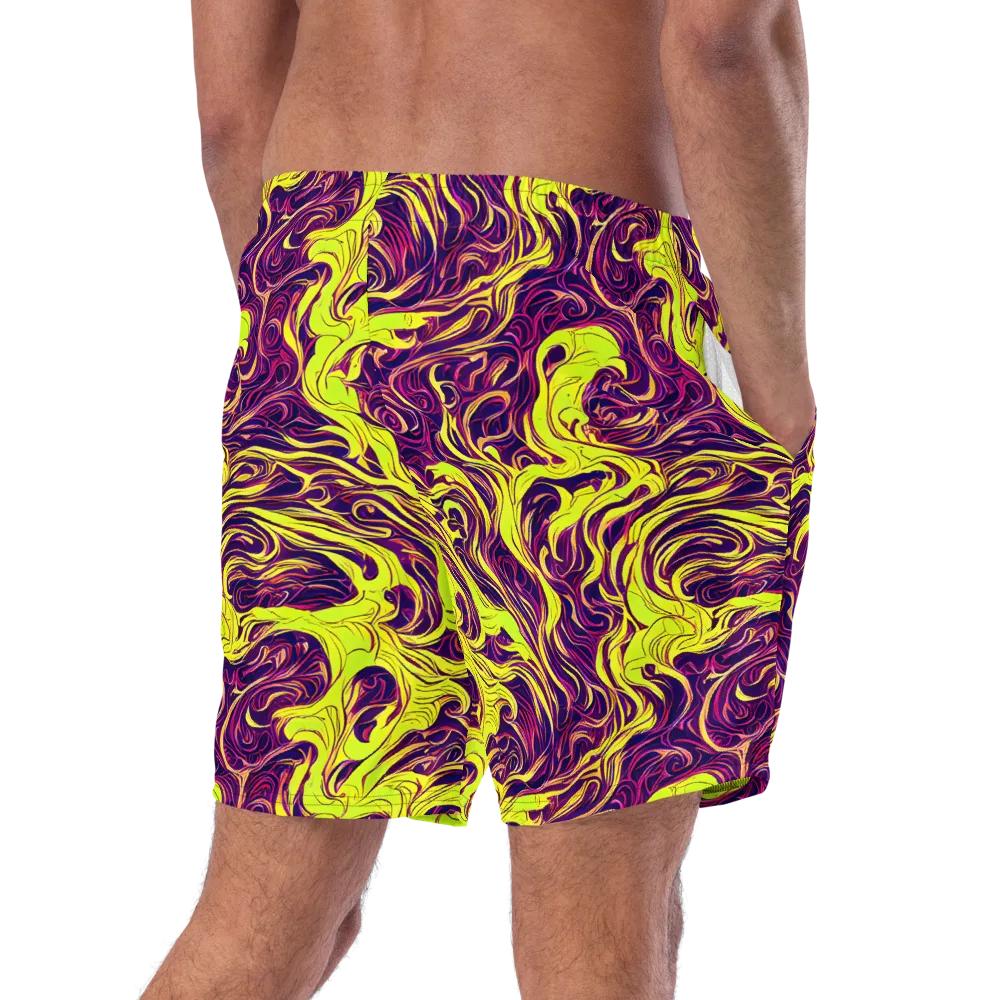 Fluoro Labyrinth on Swim Trunks — Right Back