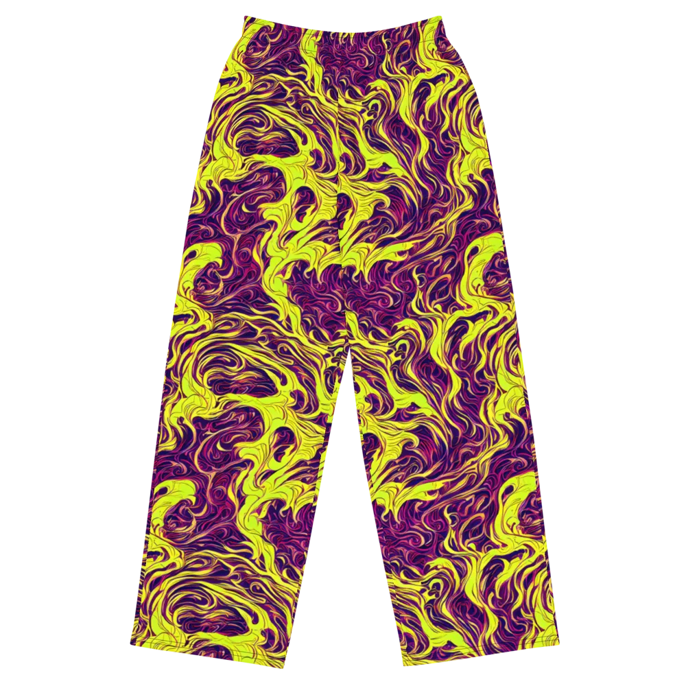 Fluoro Labyrinth on Wide-Leg Pants — Front