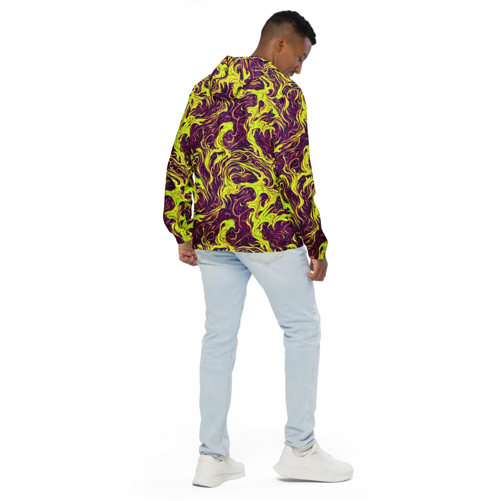 Fluoro Labyrinth on Men's Windbreaker — Back