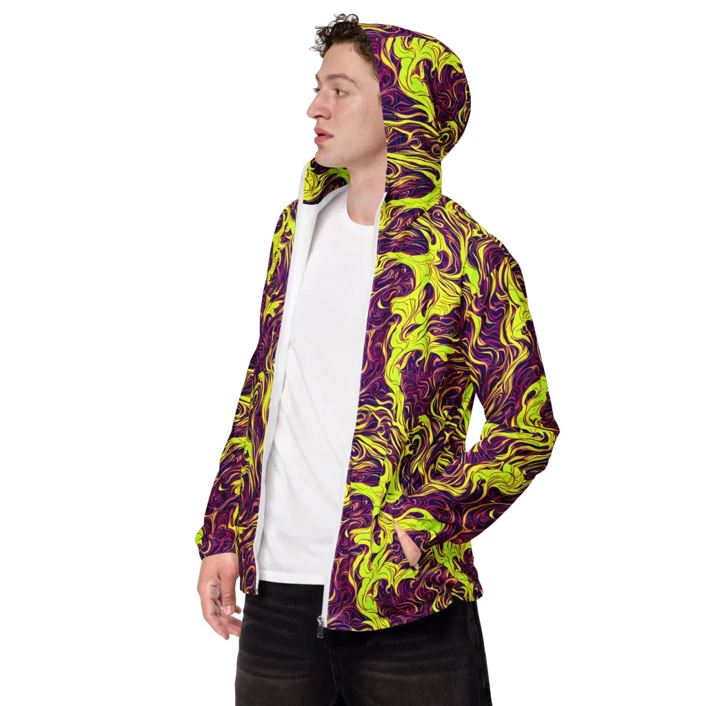 Fluoro Labyrinth on Men's Windbreaker — Left Front