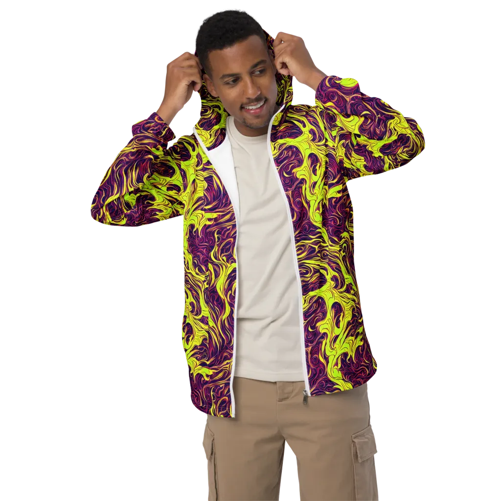Fluoro Labyrinth on Men's Windbreaker — Front