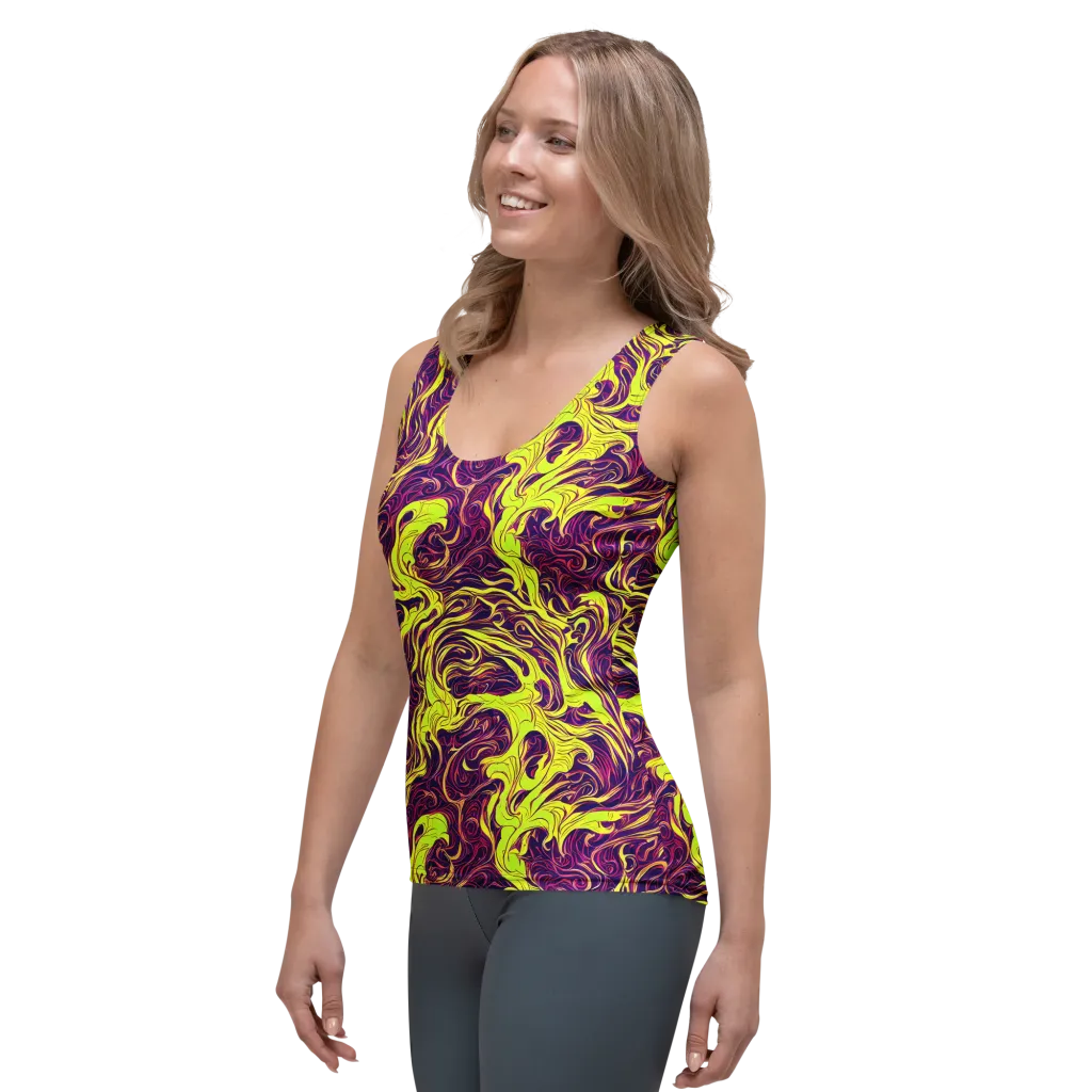 Fluoro Labyrinth on Women's Tank Top — Left Front