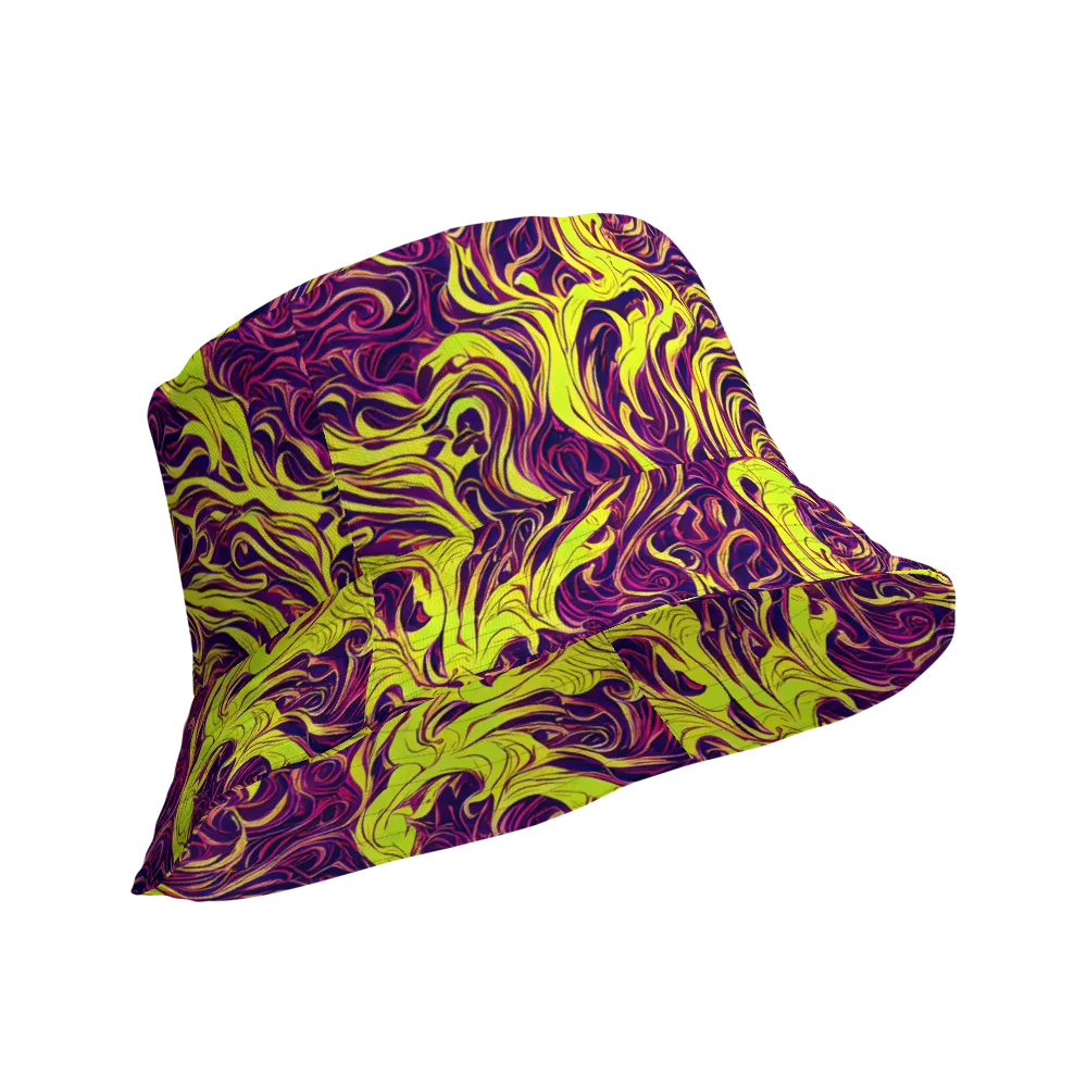 Fluoro Labyrinth on Reversible Bucket Hat — Product details Outside