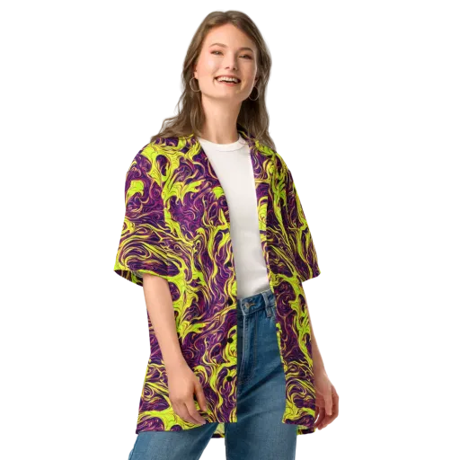 Fluoro Labyrinth on a Button Shirt