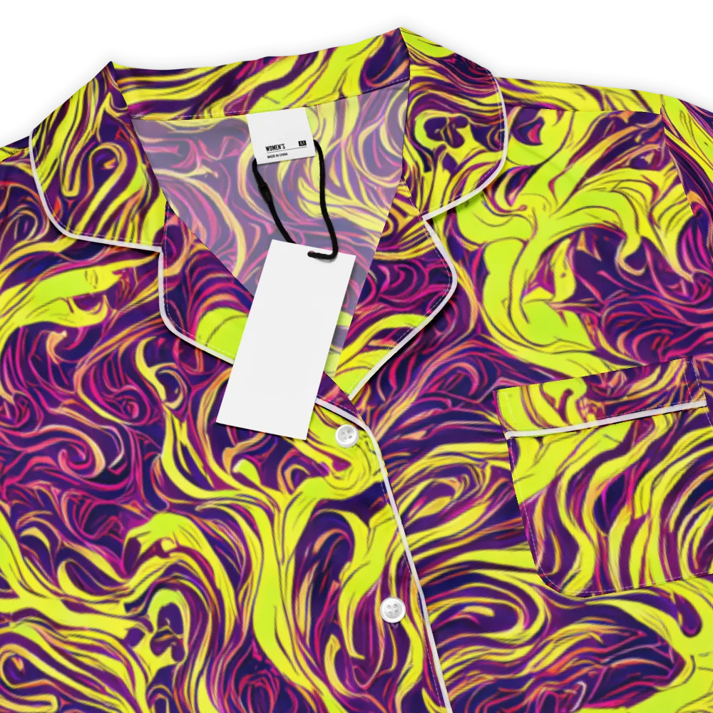 Fluoro Labyrinth on Women's Short Sleeve Pajama Top — Product details